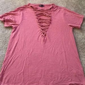 short sleeve crisscross tee